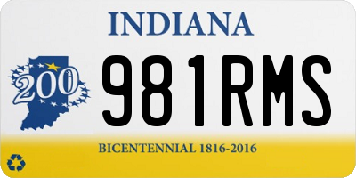 IN license plate 981RMS