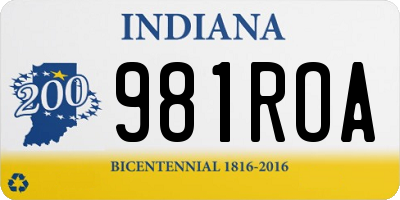 IN license plate 981ROA