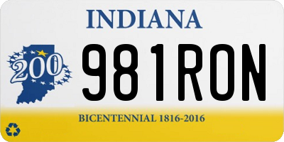 IN license plate 981RON
