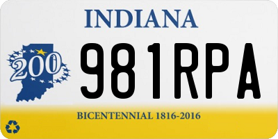 IN license plate 981RPA