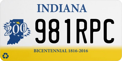 IN license plate 981RPC
