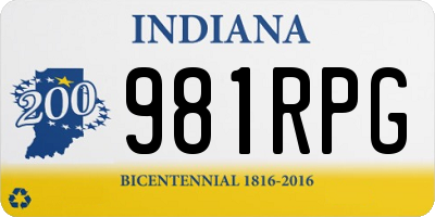 IN license plate 981RPG
