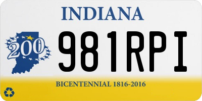 IN license plate 981RPI