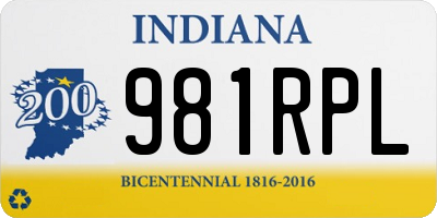 IN license plate 981RPL