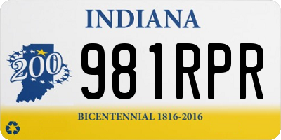 IN license plate 981RPR