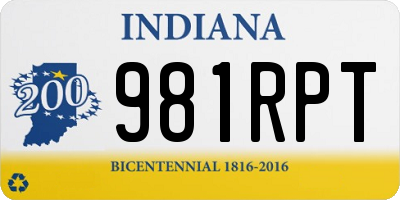 IN license plate 981RPT