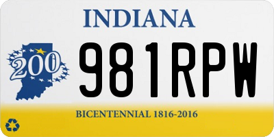 IN license plate 981RPW