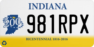IN license plate 981RPX