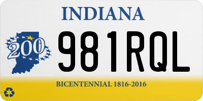 IN license plate 981RQL