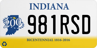 IN license plate 981RSD