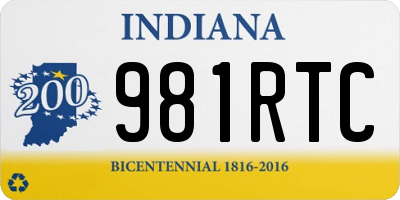 IN license plate 981RTC