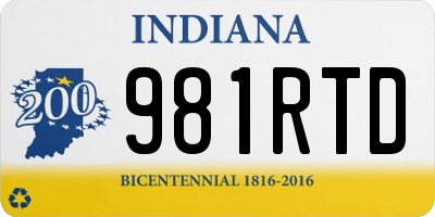 IN license plate 981RTD