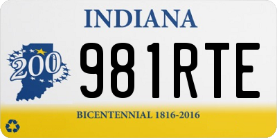 IN license plate 981RTE