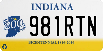 IN license plate 981RTN