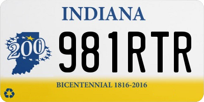 IN license plate 981RTR