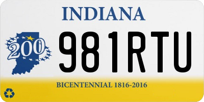 IN license plate 981RTU