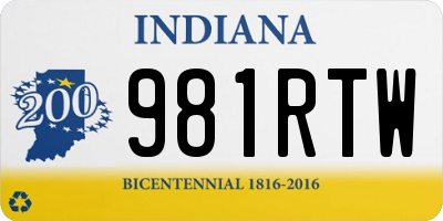 IN license plate 981RTW