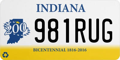 IN license plate 981RUG