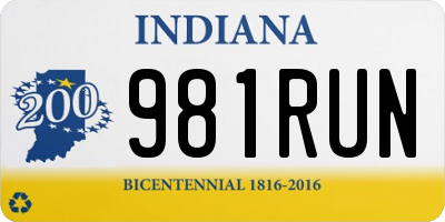 IN license plate 981RUN
