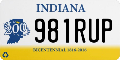 IN license plate 981RUP