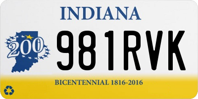 IN license plate 981RVK