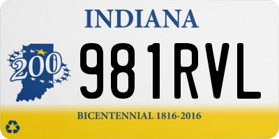 IN license plate 981RVL