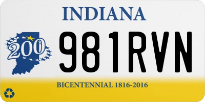 IN license plate 981RVN