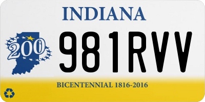 IN license plate 981RVV