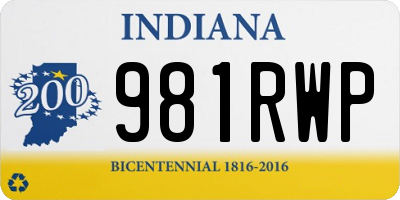 IN license plate 981RWP