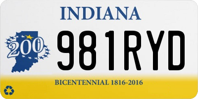 IN license plate 981RYD