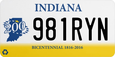 IN license plate 981RYN