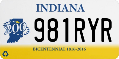 IN license plate 981RYR