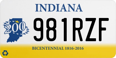 IN license plate 981RZF