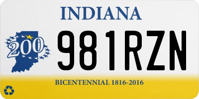 IN license plate 981RZN