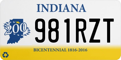 IN license plate 981RZT