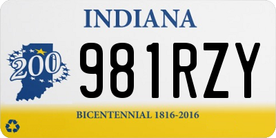 IN license plate 981RZY