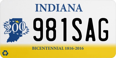 IN license plate 981SAG