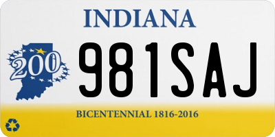 IN license plate 981SAJ