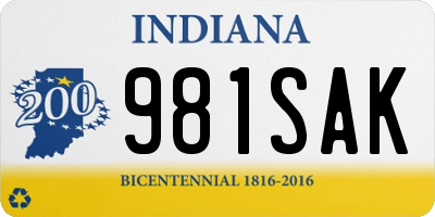 IN license plate 981SAK