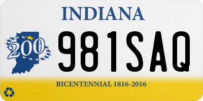 IN license plate 981SAQ