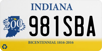 IN license plate 981SBA