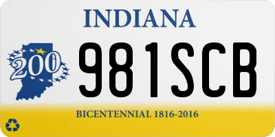 IN license plate 981SCB