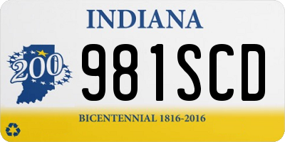 IN license plate 981SCD