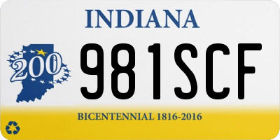 IN license plate 981SCF