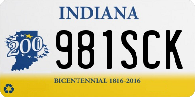 IN license plate 981SCK