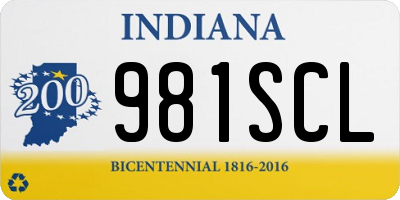 IN license plate 981SCL