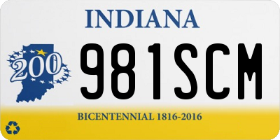 IN license plate 981SCM