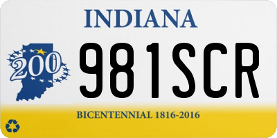 IN license plate 981SCR
