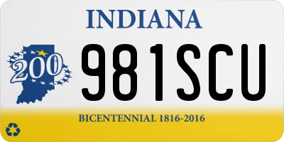 IN license plate 981SCU