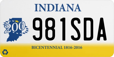 IN license plate 981SDA